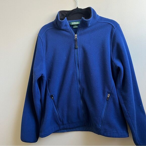 L.L. Bean blue fleece jacket Size Medium - Picture 1 of 4